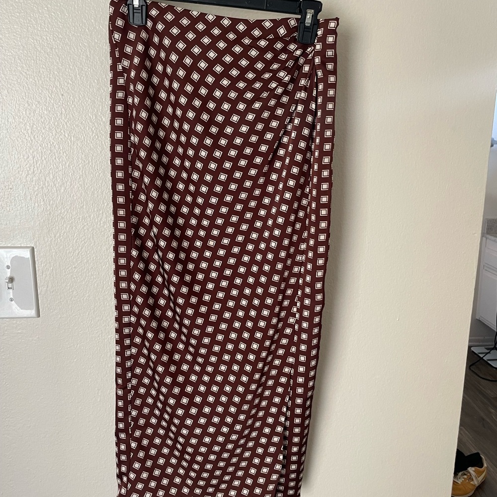 Jason Wu Brown and White Patterned Maxi Skirt